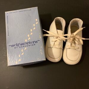 Vintage Leather White Baby Learn To Walk  Shoes Original Box Too! Size 3 1/2 C